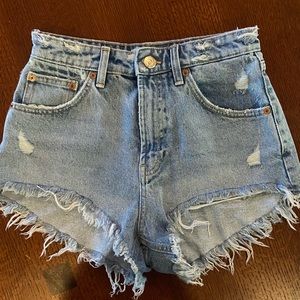 Zara high rise jean shorts